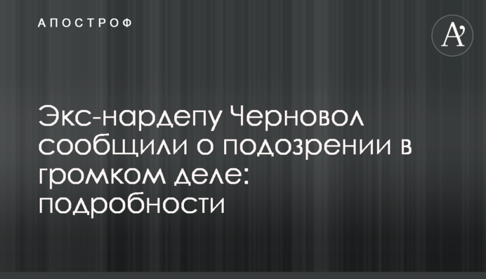 Экс-нардепу Черновол сообщили о подозрении в громком деле: подробности