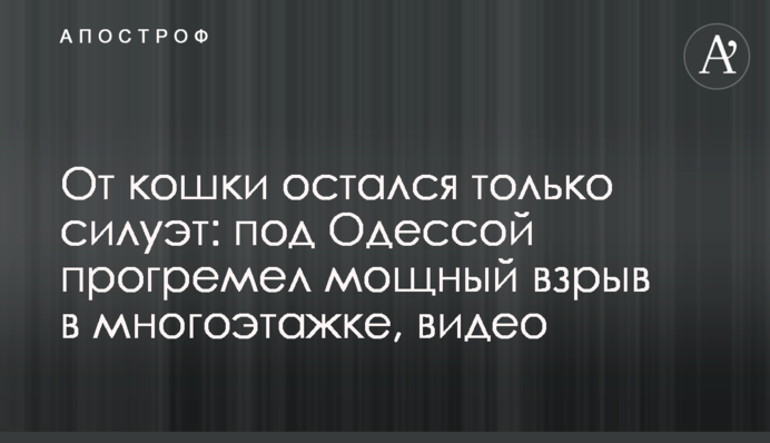 От кошки остался только силуэт: под Одессой прогремел мощный взрыв в многоэтажке, видео