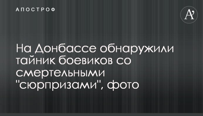 На Донбасі виявили схованку бойовиків зі смертельними 