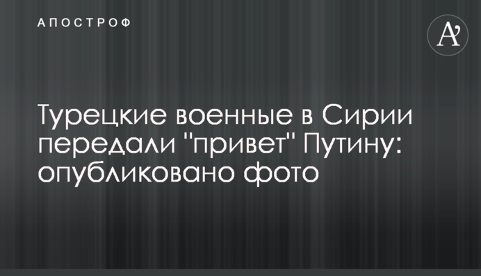 Турецкие военные в Сирии передали 