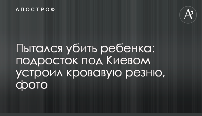 Намагався вбити дитину: підліток під Києвом влаштував криваву різанину, фото