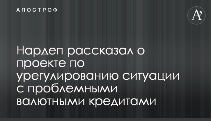 Нардеп розповів про проект щодо врегулювання ситуації з проблемними валютними кредитами