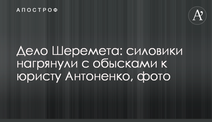 Дело Шеремета: силовики нагрянули с обысками к юристу Антоненко, фото