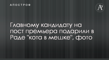 Головному кандидату на пост прем'єра подарували в Раді "кота в мішку", фото
