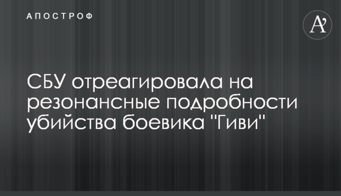 СБУ відреагувала на резонансні подробиці вбивства бойовика 