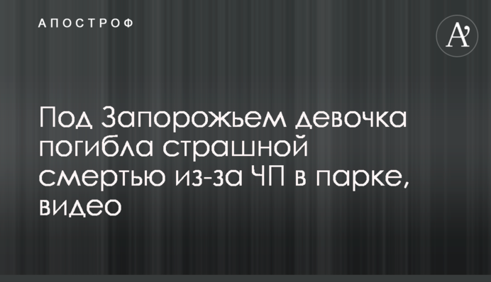 В Запоріжжі дівчинка загинула страшною смертю через НП в парку, відео