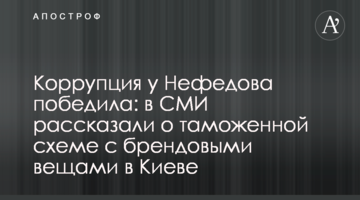 Коррупция у Нефедова победила: в СМИ рассказали о таможенной схеме с брендовыми вещами в Киеве