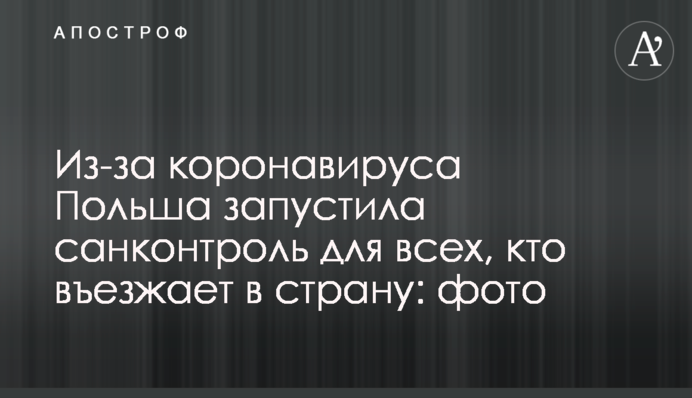 Через коронавірус Польща запустила санконтроль для всіх, хто в'їжджає в країну: фото