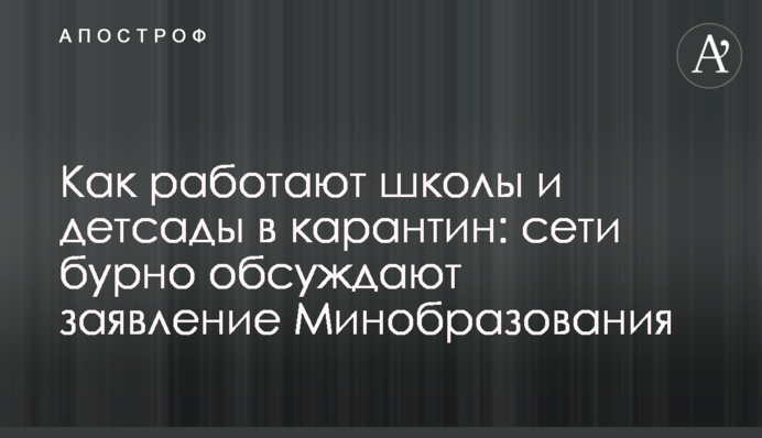 Як працюють школи і дитсадки в карантин: мережі бурхливо обговорюють заяву Міносвіти