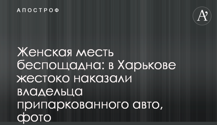 Женская месть беспощадна: в Харькове жестоко наказали владельца припаркованного авто, фото