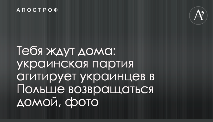 Тебя ждут дома: украинская партия агитирует украинцев в Польше возвращаться домой, фото