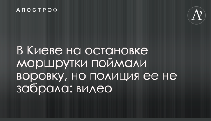 В Киеве на остановке маршрутки поймали воровку, но полиция ее не забрала: видео