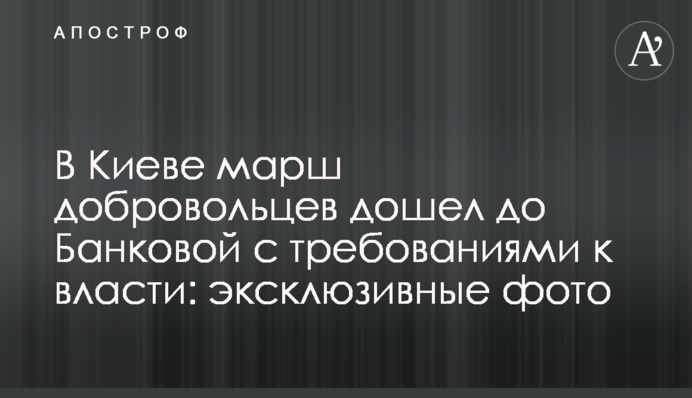 В Киеве марш добровольцев дошел до Банковой с требованиями к власти: эксклюзивные фото