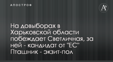 На довиборах в Харківській області перемагає Світлична, за нею - кандидат від "ЄС" Пташник - екзит-пол