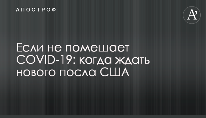 Если не помешает СOVID-19: когда ждать нового посла США