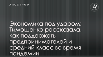 Економіка під ударом: Тимошенко розповіла, як підтримати підприємців і середній клас під час пандемії