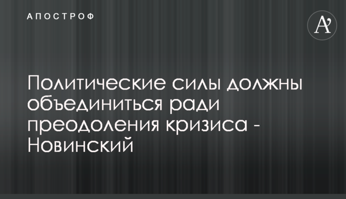 Политические силы должны объединиться ради преодоления кризиса - Новинский