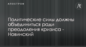 Політичні сили повинні об'єднатися заради подолання кризи - Новинський