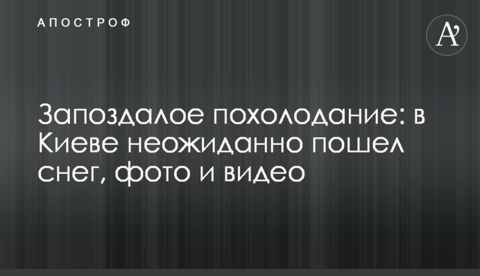 Запоздалое похолодание: в Киеве неожиданно пошел снег, фото и видео