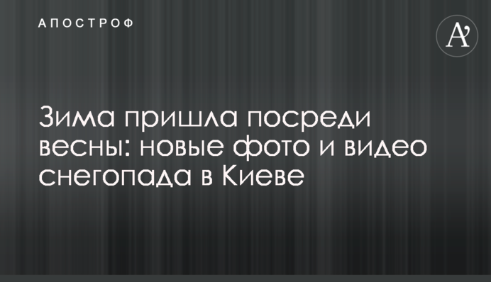 Зима пришла посреди весны: новые фото и видео снегопада в Киеве