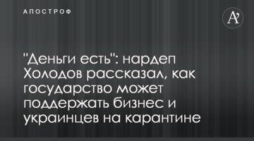"Деньги есть": нардеп Холодов рассказал, как государство может поддержать бизнес и украинцев на карантине