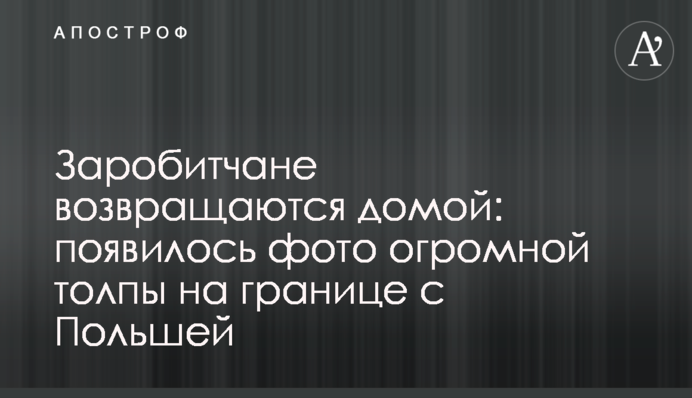 Заробитчане возвращаются домой: появилось фото огромной толпы на границе с Польшей