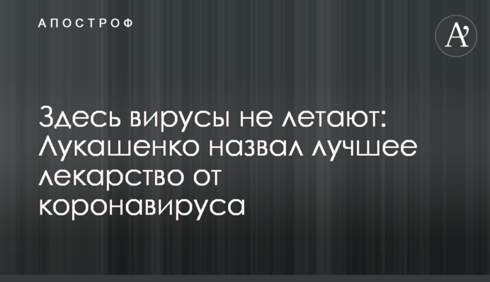 Здесь вирусы не летают: Лукашенко назвал лучшее лекарство от коронавируса