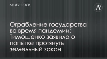 Пограбування держави під час пандемії: Тимошенко заявила про спробу протягнути земельний закон