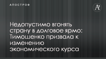 Неприпустимо вганяти країну в боргове ярмо: Тимошенко закликала до зміни економічного курсу