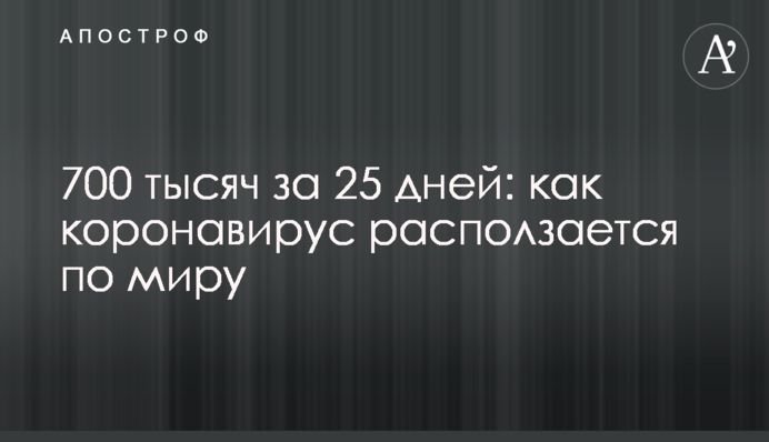 700 тисяч за 25 днів: як коронавірус розповзається по світу