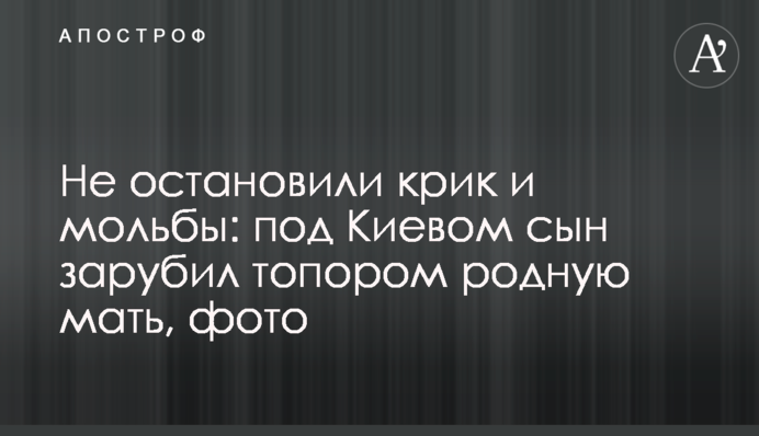 Не остановили крик и мольбы: под Киевом сын зарубил топором родную мать, фото