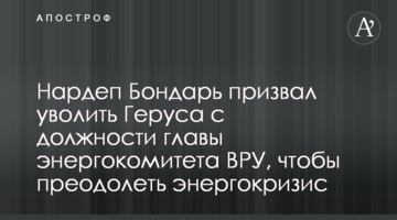 Нардеп Бондарь призвал уволить Геруса с должности главы энергокомитета ВРУ, чтобы преодолеть энергокризис