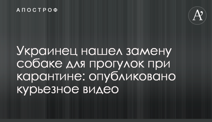 Украинец нашел замену собаке для прогулок при карантине: опубликовано курьезное видео