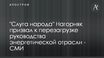 "Слуга народа" Нагорняк призвал к перезагрузке руководства энергетической отрасли - СМИ