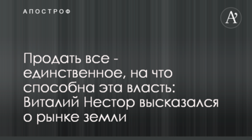 Продати все - єдине, на що здатна ця влада: Віталій Нестор висловився про ринок землі