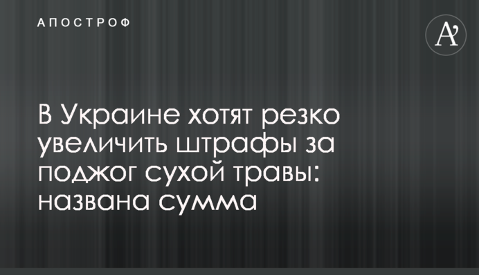 В Україні хочуть різко збільшити штрафи за підпал сухої трави: названо суму
