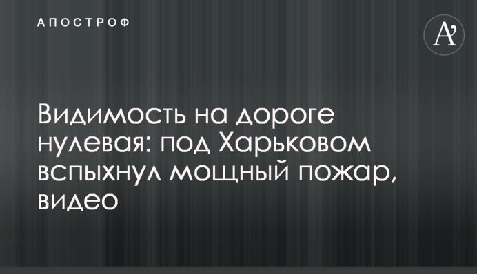 Видимость на дороге нулевая: под Харьковом вспыхнул мощный пожар, видео