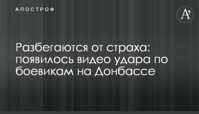 Разбегаются от страха: появилось видео удара по боевикам на Донбассе