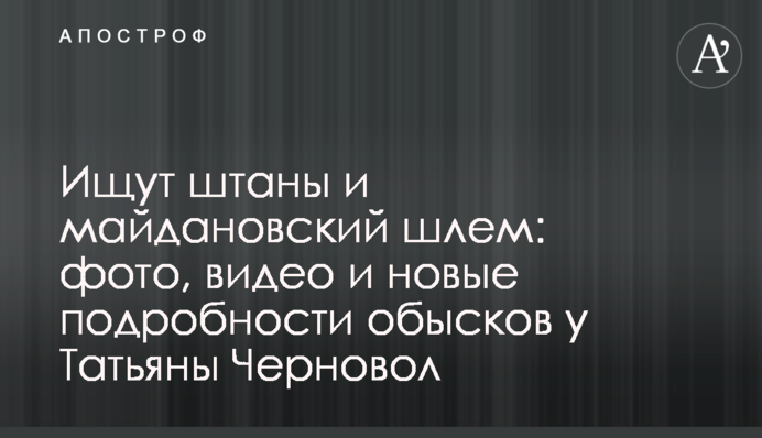 Шукають штани і майданівський шолом: фото, відео і нові подробиці обшуків у Тетяни Чорновол