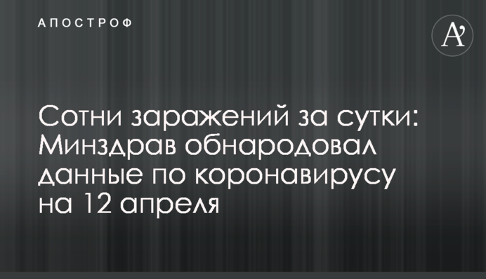 Сотні заражень за добу: МОЗ оприлюднило дані по коронавірусу на 12 квітня