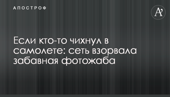 Если кто-то чихнул в самолете: сеть взорвала забавная фотожаба