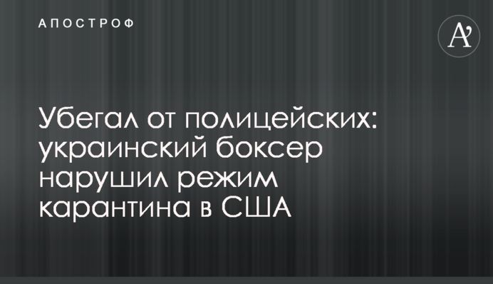 Убегал от полицейских: украинский боксер нарушил режим карантина в США