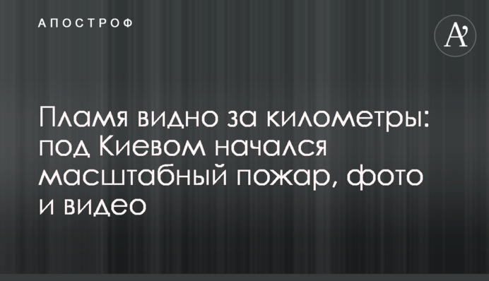 Полум'я видно за кілометри: під Києвом розпочалася масштабна пожежа, фото і відео