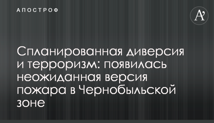 Спланована диверсія і тероризм: з'явилася несподівана версія пожежі в Чорнобильській зоні