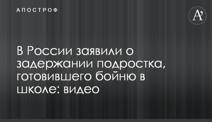 В России заявили о задержании подростка, готовившего бойню в школе: видео