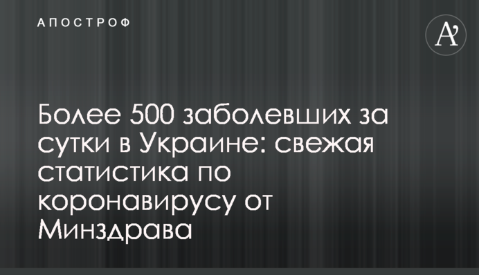 Більше 500 захворілих за добу в Україні: свіжа статистика щодо коронавірусу від МОЗ