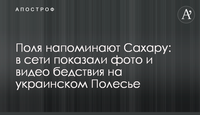 Поля нагадують Сахару: в мережі показали фото і відео лиха на українському Поліссі