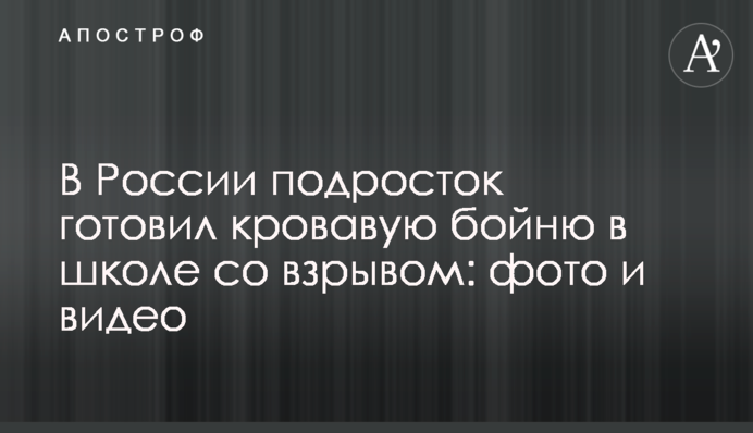 В России подросток готовил кровавую бойню в школе со взрывом: фото и видео