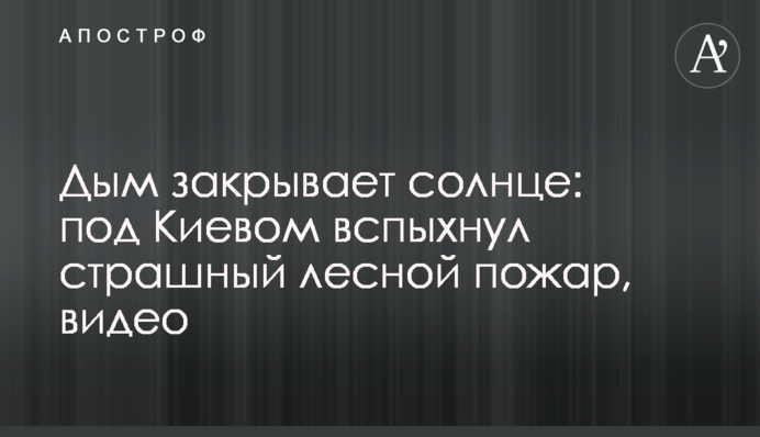 Дым закрывает солнце: под Киевом вспыхнул страшный лесной пожар, видео