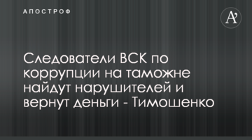 Следователи ВСК по коррупции на таможне найдут нарушителей и вернут деньги - Тимошенко